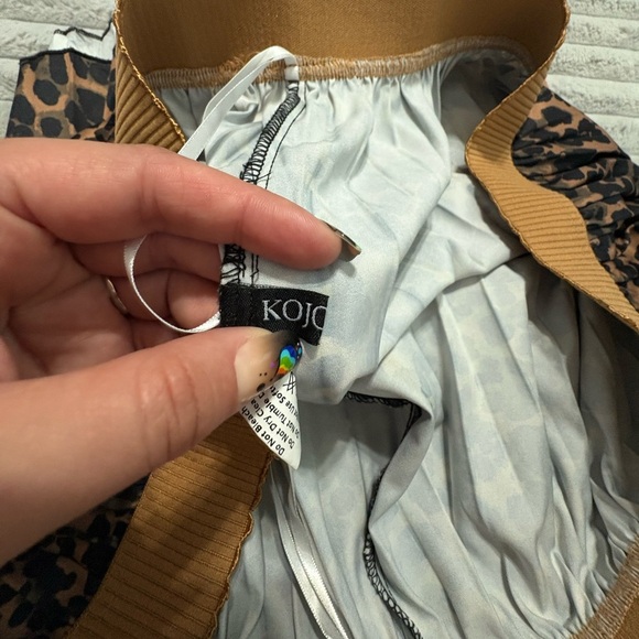 KOJOOIN Leopard Print Pleated Midi Skirt - Picture 6 of 8
